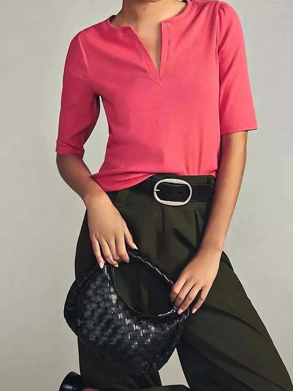 Maeve Split-Neck Top Medium